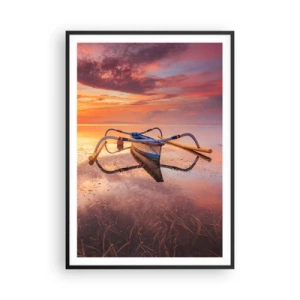 Poster in black frame - Tranquility of Tropical Evening - 70x100 cm