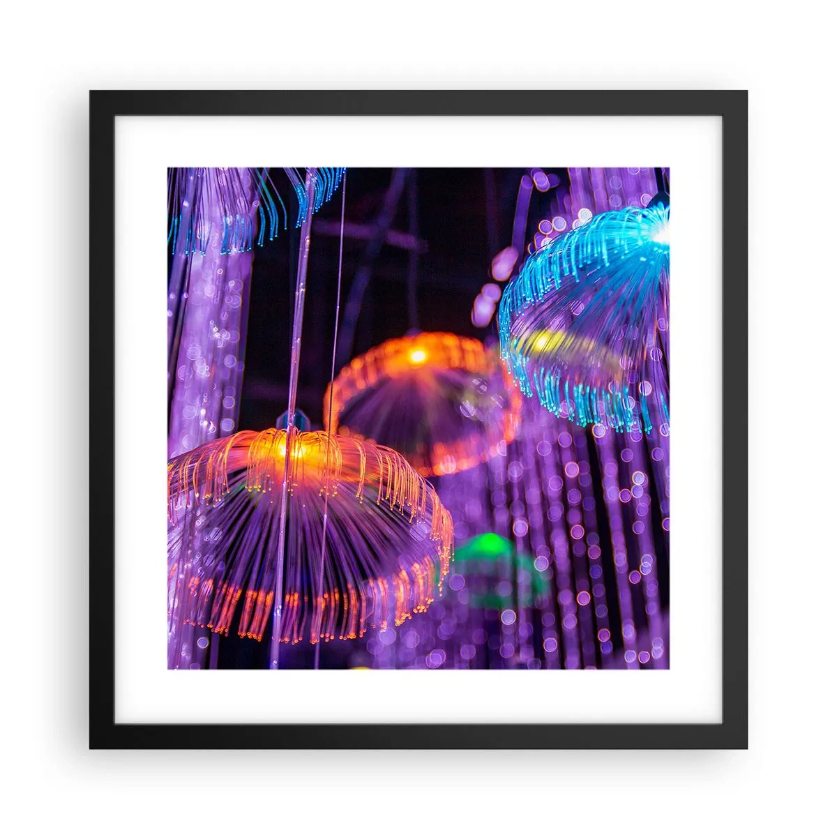 Poster in black frame - Light Fountain - 40x40 cm