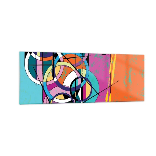 Glass picture - Wheels Go Round and Round - 140x50 cm