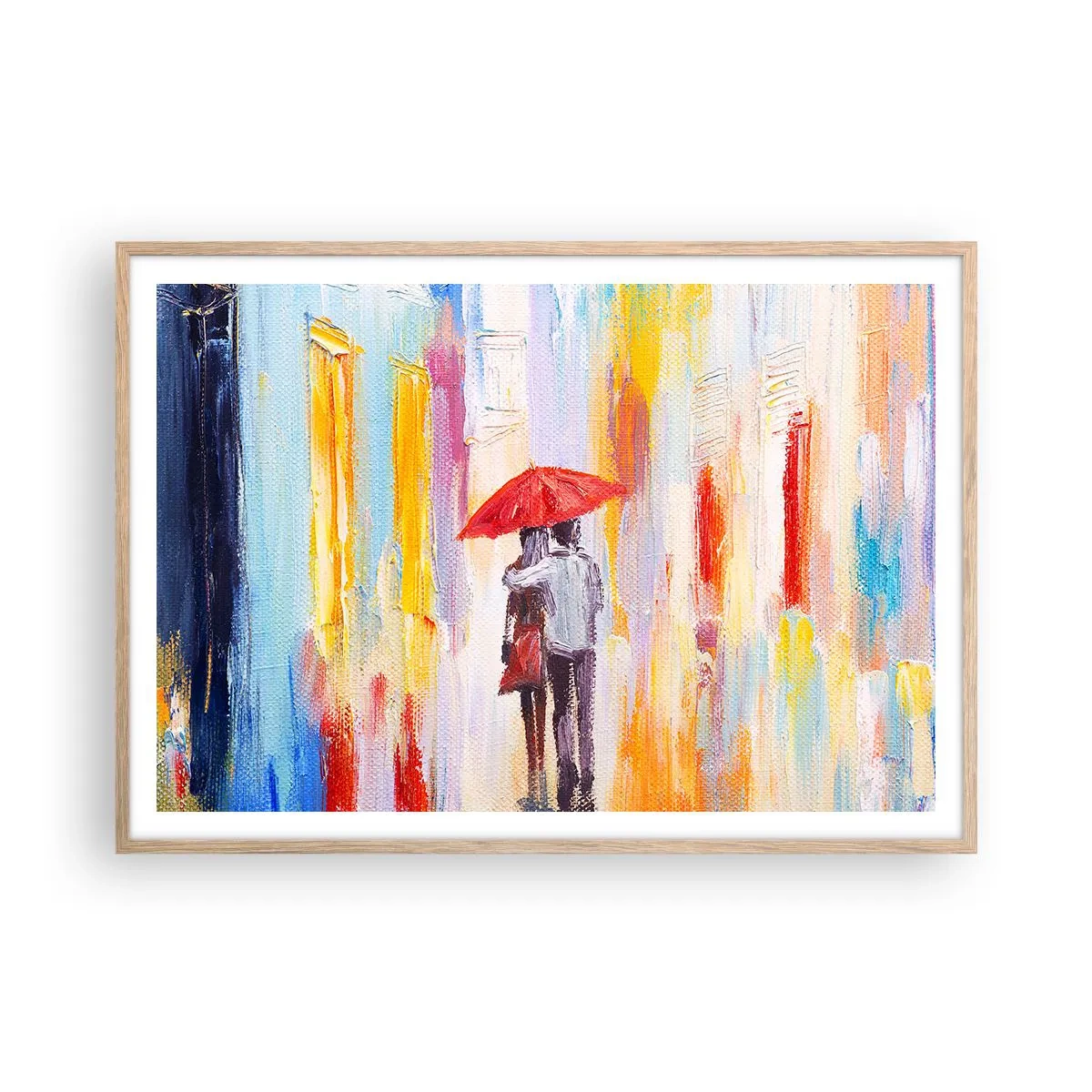 Poster in light oak frame - Let It rain - 100x70 cm