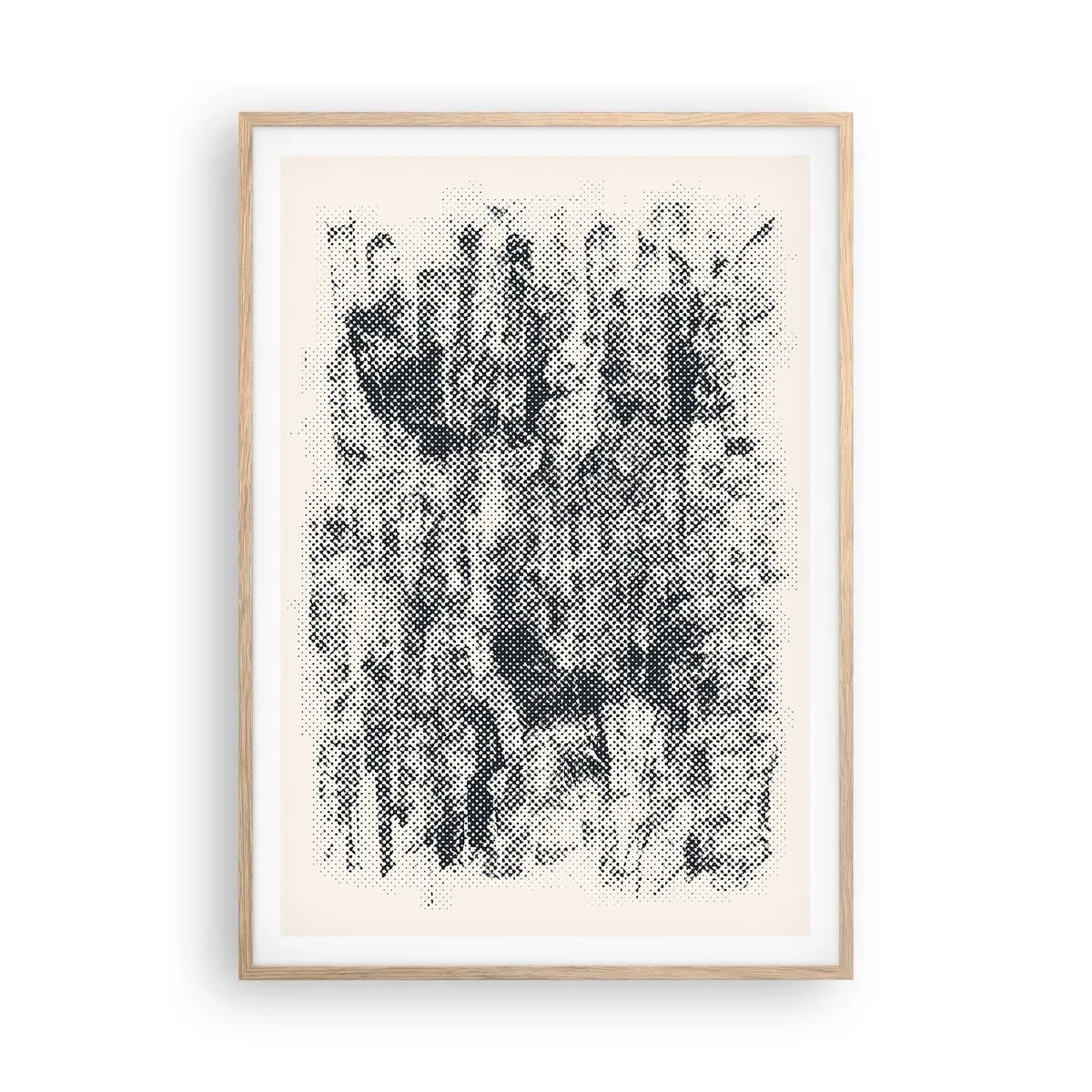 Poster in light oak frame - Foggy Composition - 70x100 cm