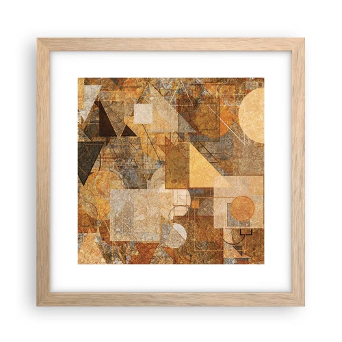 Poster in light oak frame - Cubist Study in Brown - 30x30 cm