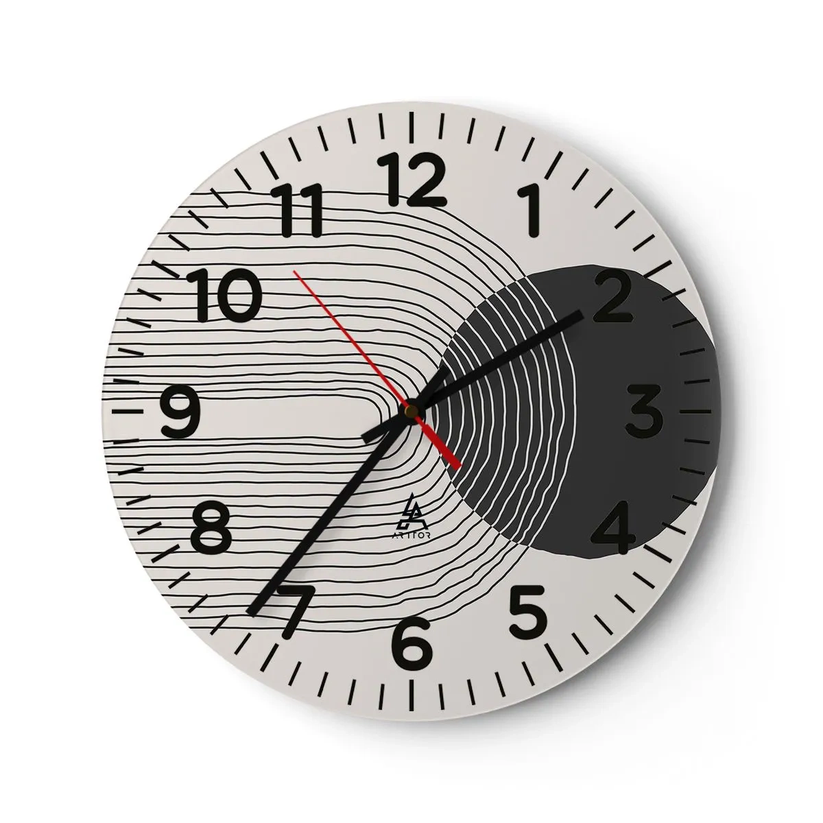 Wall clock - Clock on glass - Trembling and Certainty - 30x30 cm