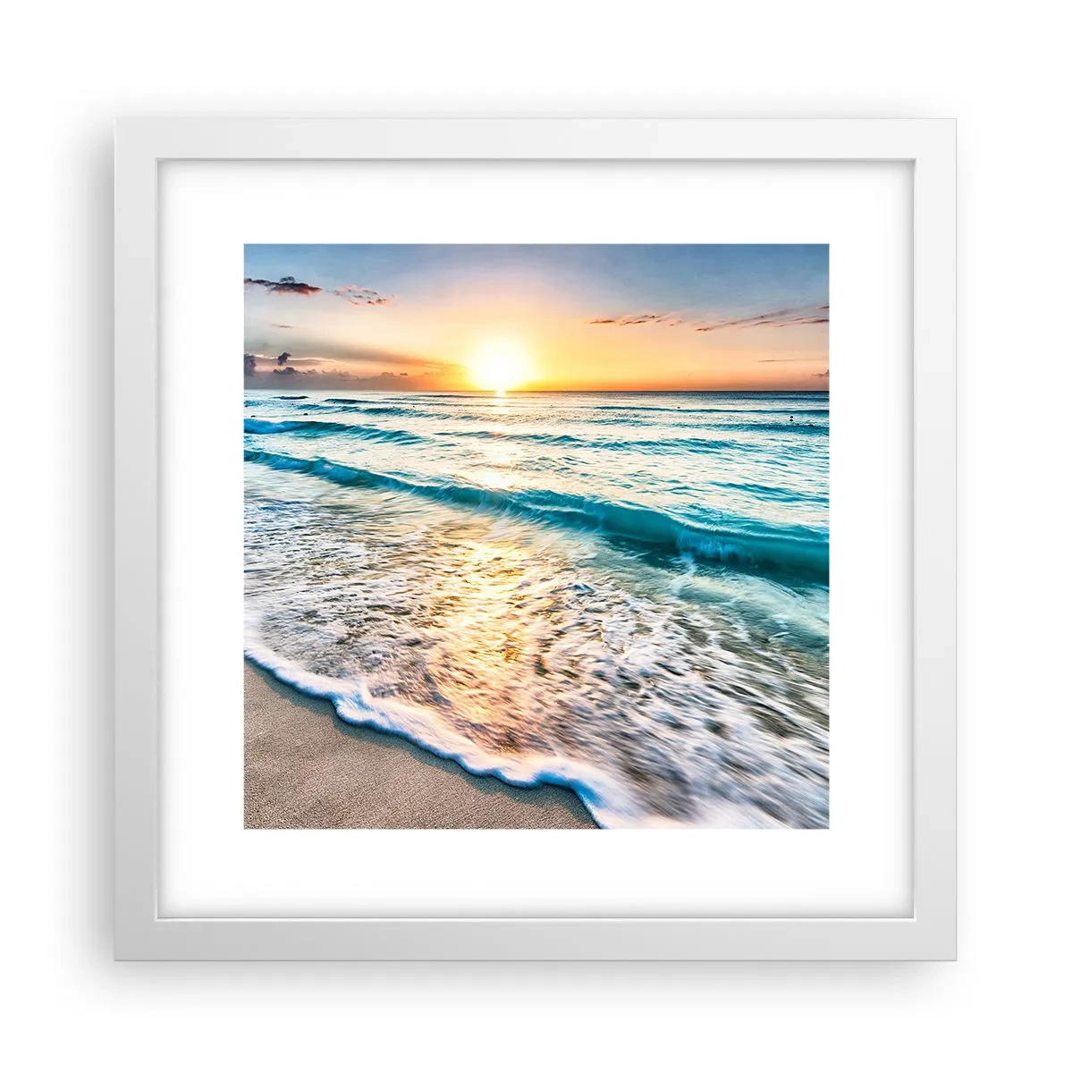 Poster in white frmae - Sunset View - 30x30 cm