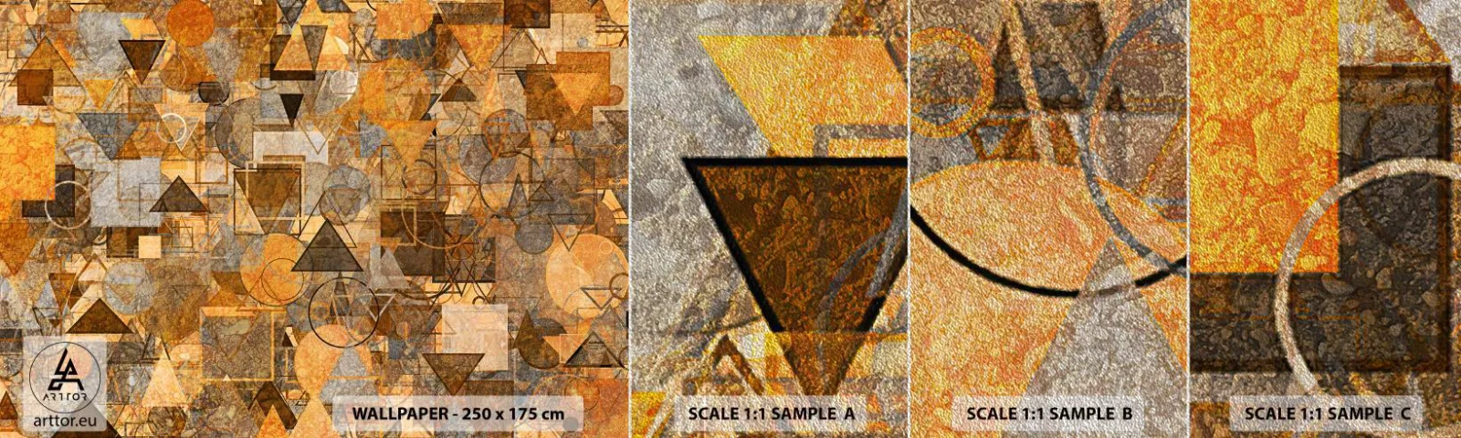 Photo Wallpaper Sample Premium Sand - World Caught in One Form - Abstraction, Piece, Modern Pattern - 100x30 cm