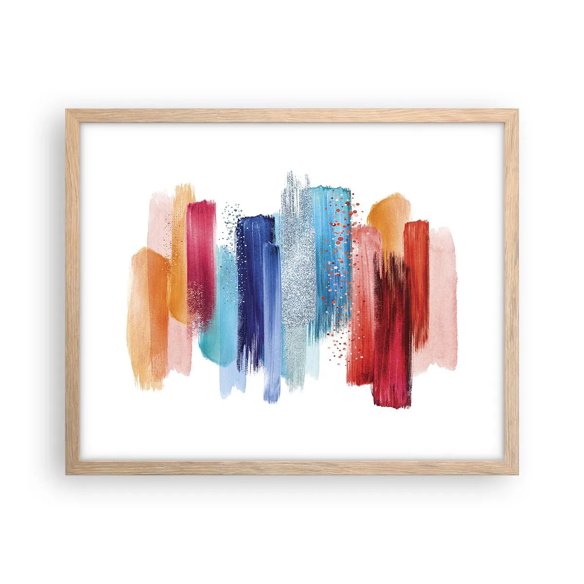 Poster in light oak frame - Up and Down - 50x40 cm
