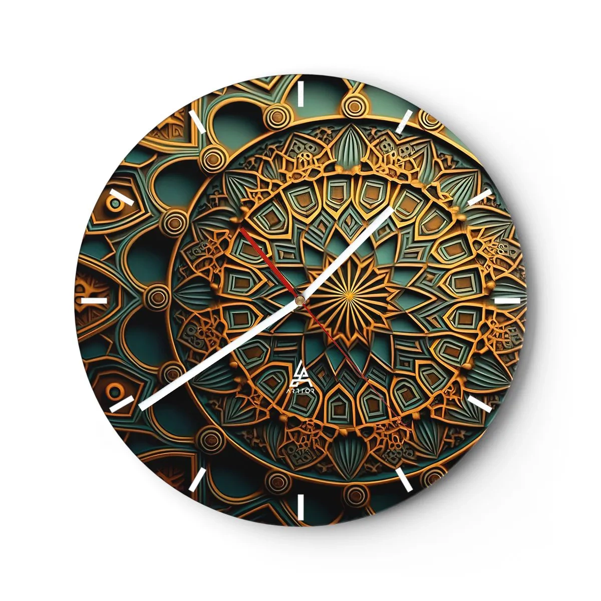 Wall clock - Clock on glass - In Arabic Style - 40x40 cm