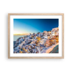 Poster in light oak frame - Essence of Greekness - 50x40 cm