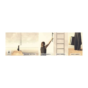 Photo Wallpaper Sample Self-Adhesive Deluxe Sticker - Magical Trip - Abstraction, Woman, Ladder - 100x30 cm