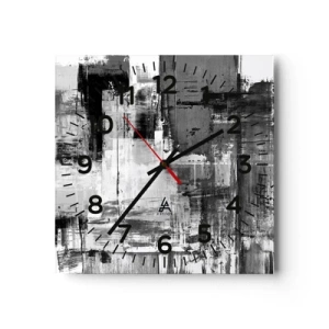 Wall clock - Clock on glass - Grey is Beautiful - 30x30 cm