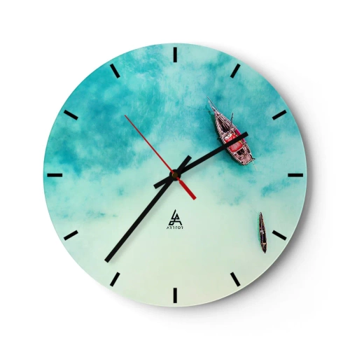 Wall clock - Clock on glass - On the Beaches of Zanzibar, When the Tide Is High - 40x40 cm