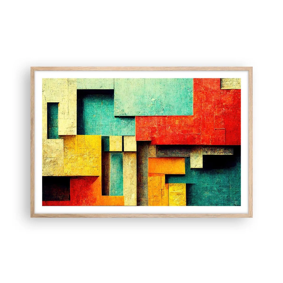 Poster in light oak frame - Festival of Right Angles - 91x61 cm