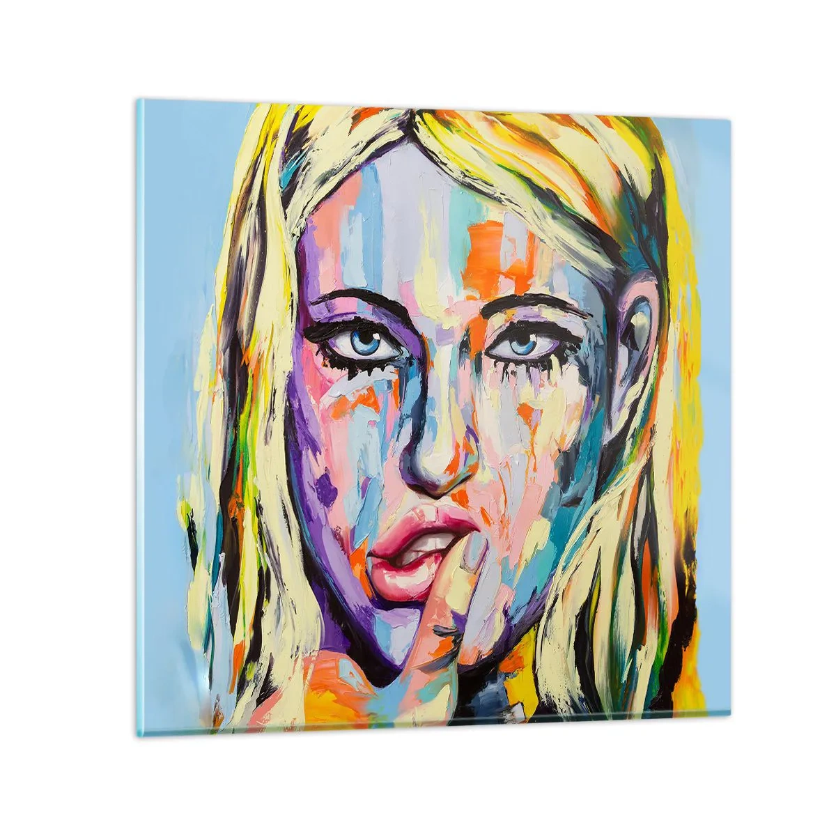 Glass picture - Look Her Straight in the Eyes - 70x70 cm