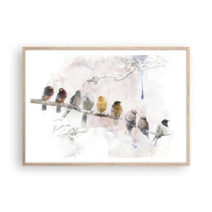 Poster in light oak frame - Winged Encounter - 100x70 cm