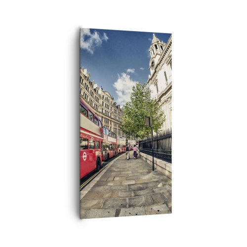 Canvas picture - London Street in Grey and Red - 65x120 cm