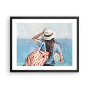 Poster in black frame - Welcome to Holiday - 50x40 cm