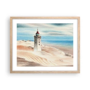 Poster in light oak frame - Always Staring at the Sea - 50x40 cm