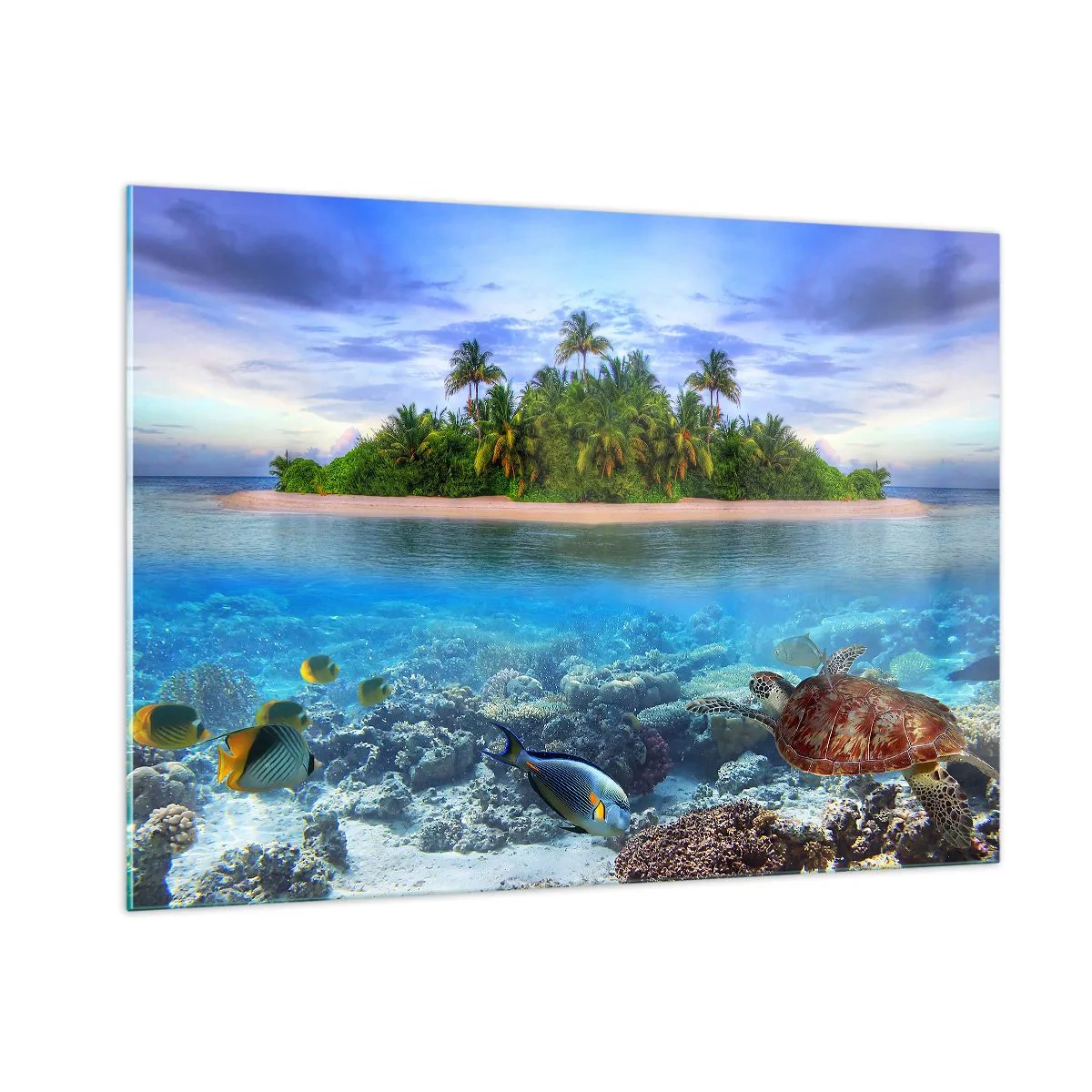 Glass picture - Heavenly Island Invites You - 100x70 cm
