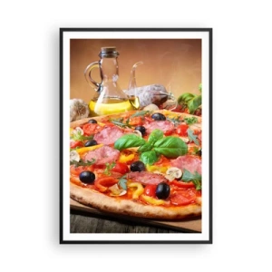 Poster in black frame - With a Real Italian Flavouring - 70x100 cm