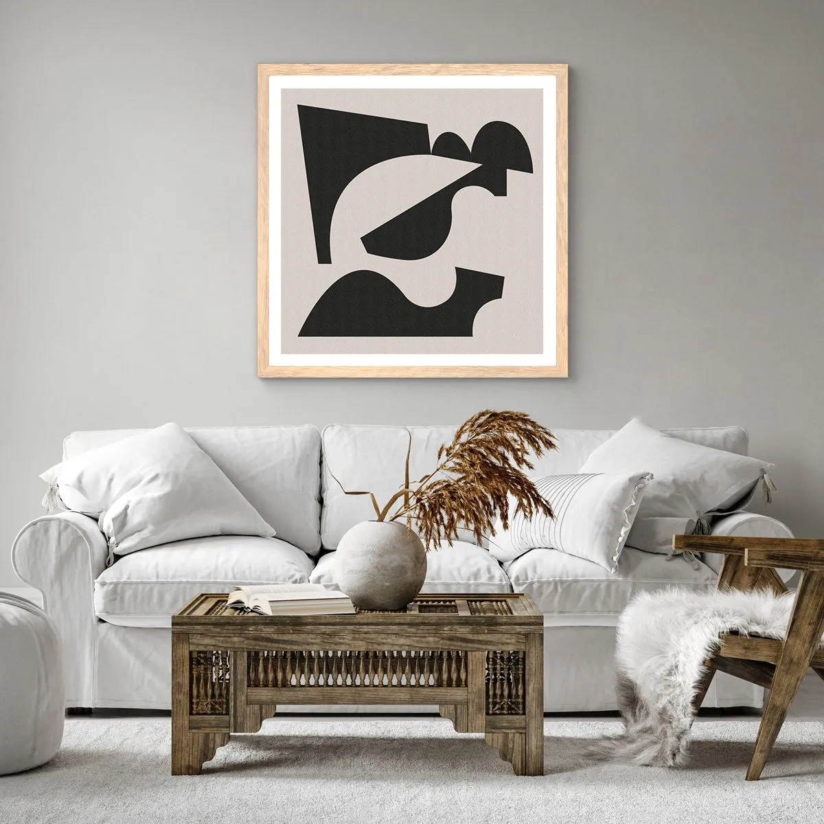 Poster in light oak frame - For Self-construction - 30x30 cm