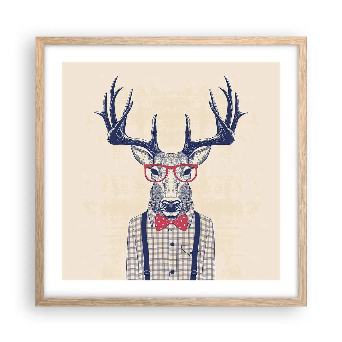 Poster in light oak frame - Fun Extravagance - 50x50 cm