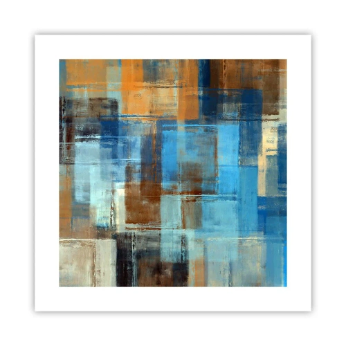 Poster - Through Blue Curtain - 40x40 cm