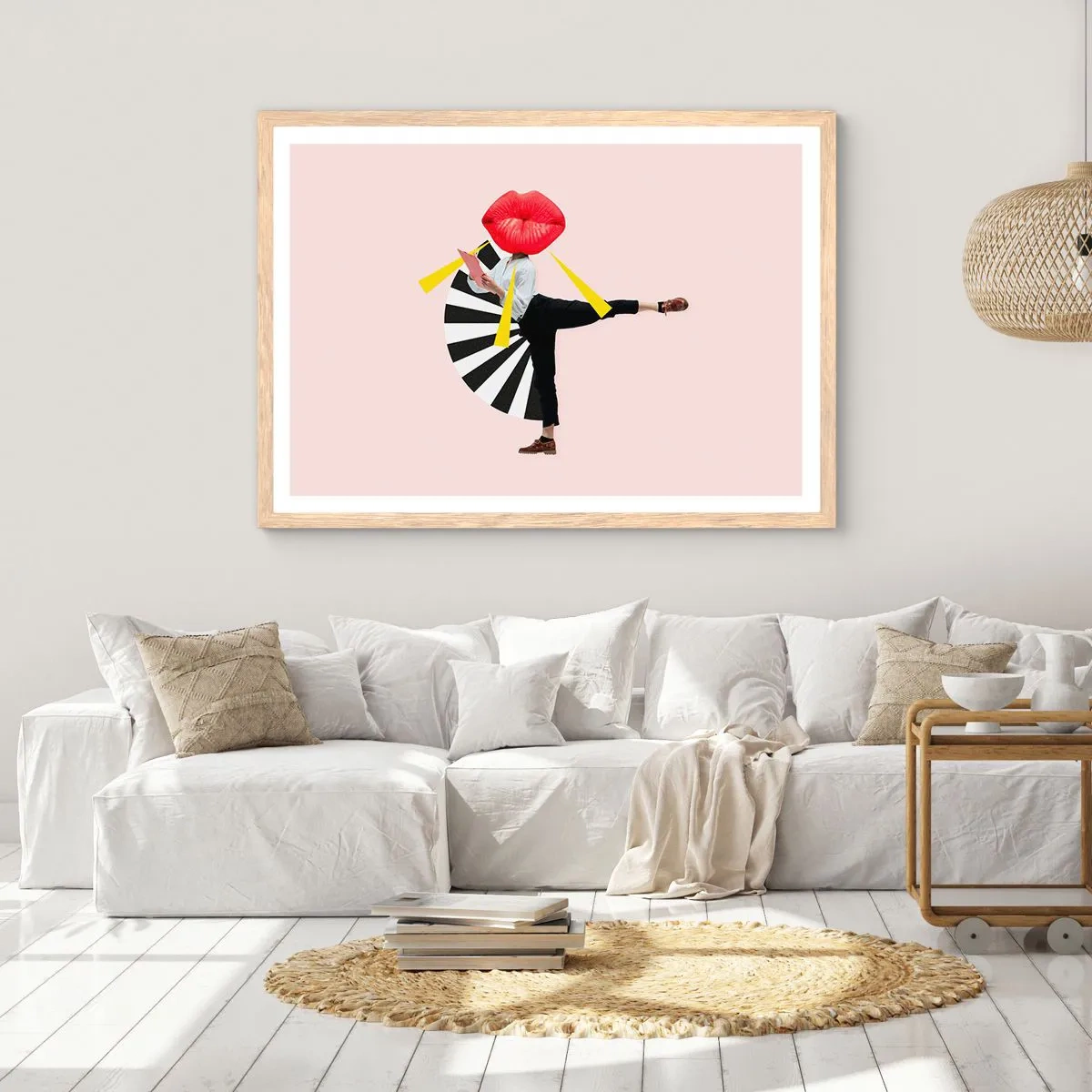 Poster in light oak frame - Surrealistic Pop-Art. - 50x40 cm