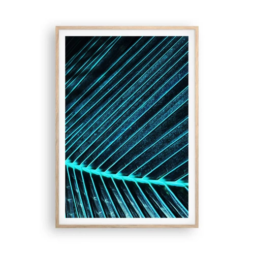 Poster in light oak frame - Texture of Green - 70x100 cm