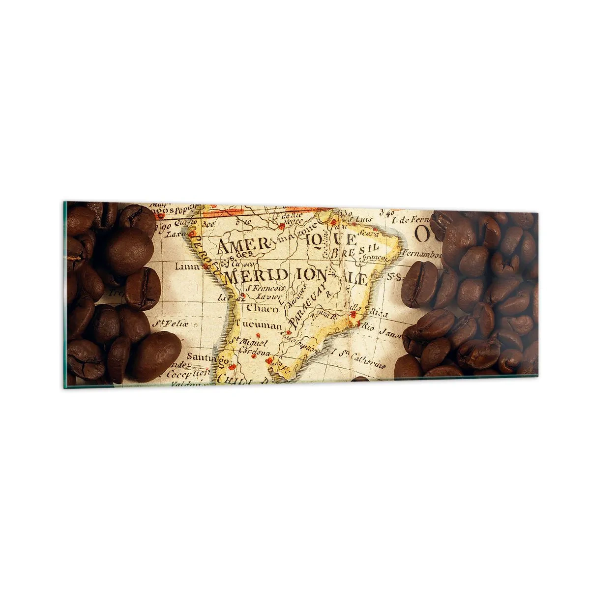 Glass picture - Where Does the Best Coffee Come from? - 90x30 cm