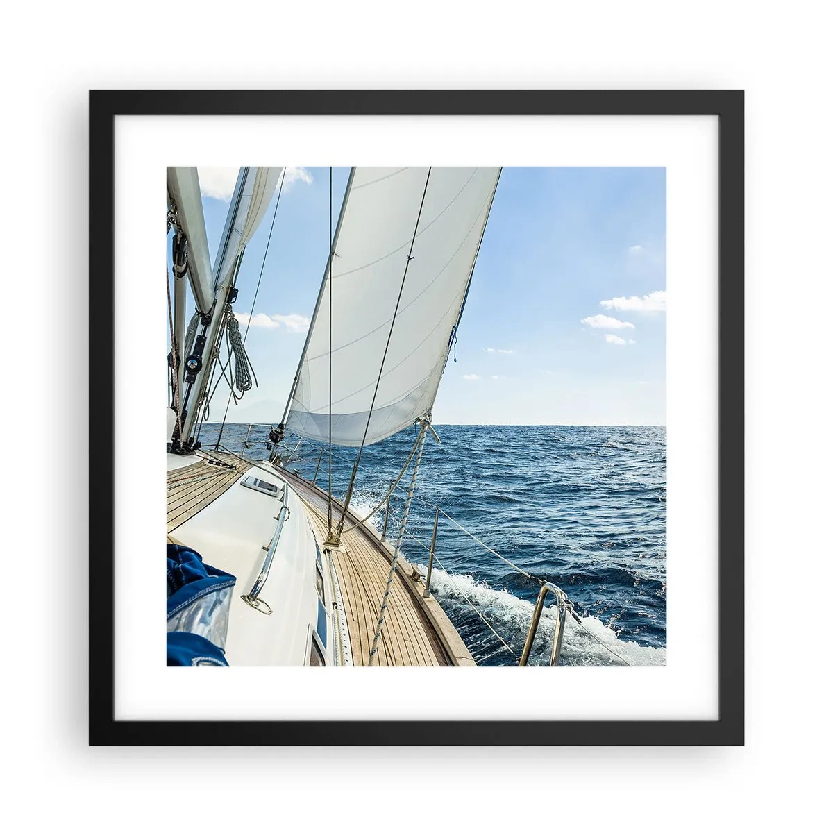 Poster in black frame - Ahoy, Adventure - 40x40 cm