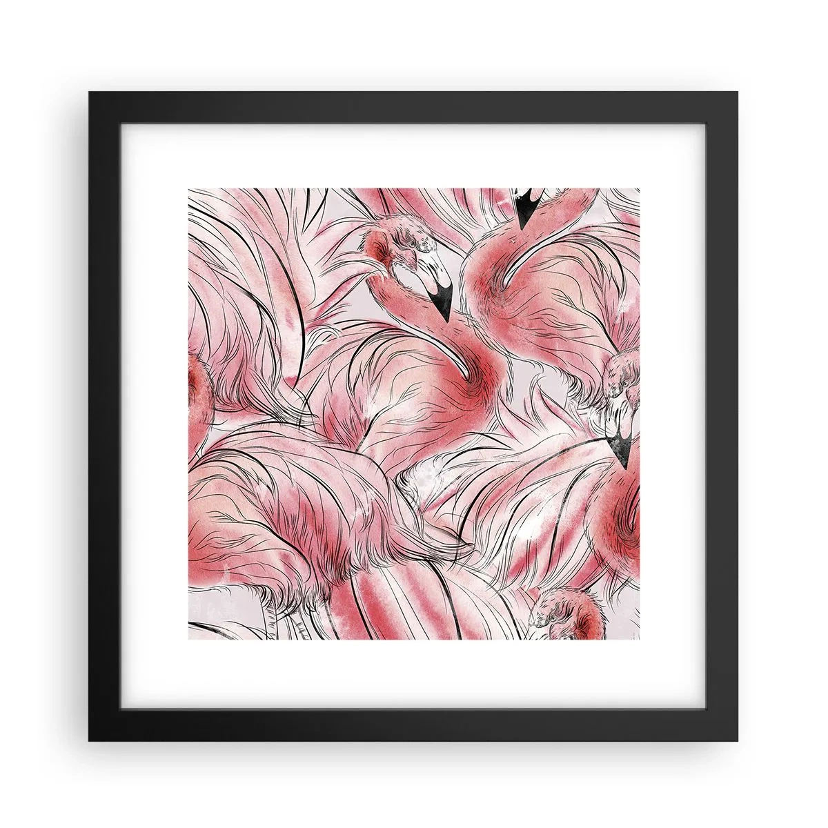 Poster in black frame - Bird Corps de Ballet - 30x30 cm