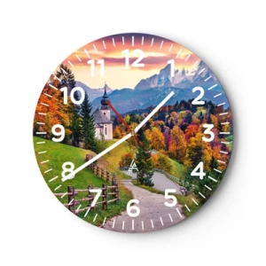 Wall clock - Clock on glass - Landscape Like a Picture - 40x40 cm