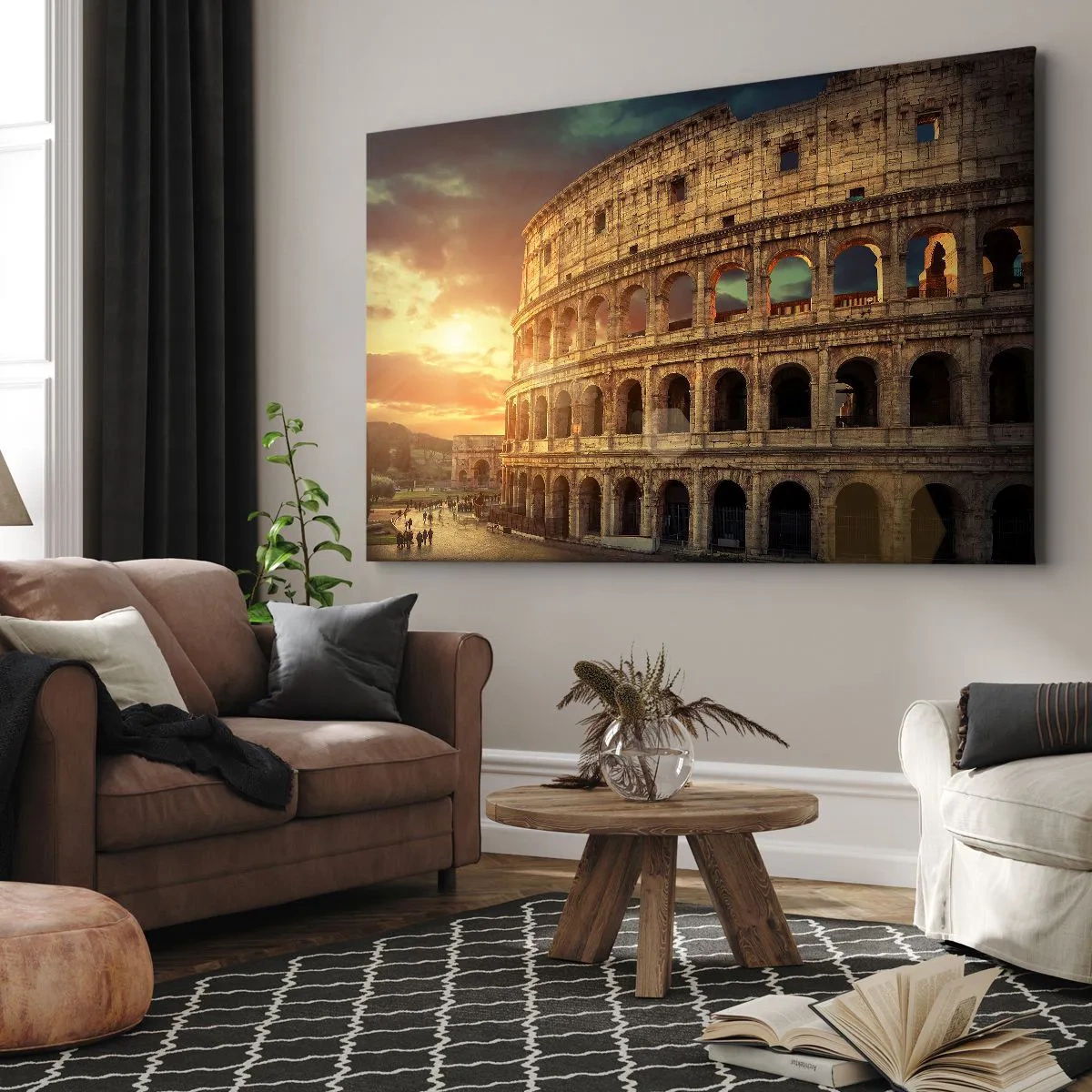 Canvas picture - The Colosseum in Rome at sunset - 70x50cm - Colossal Impression - Modern wall decoration for the living room and bedroom ARTTOR