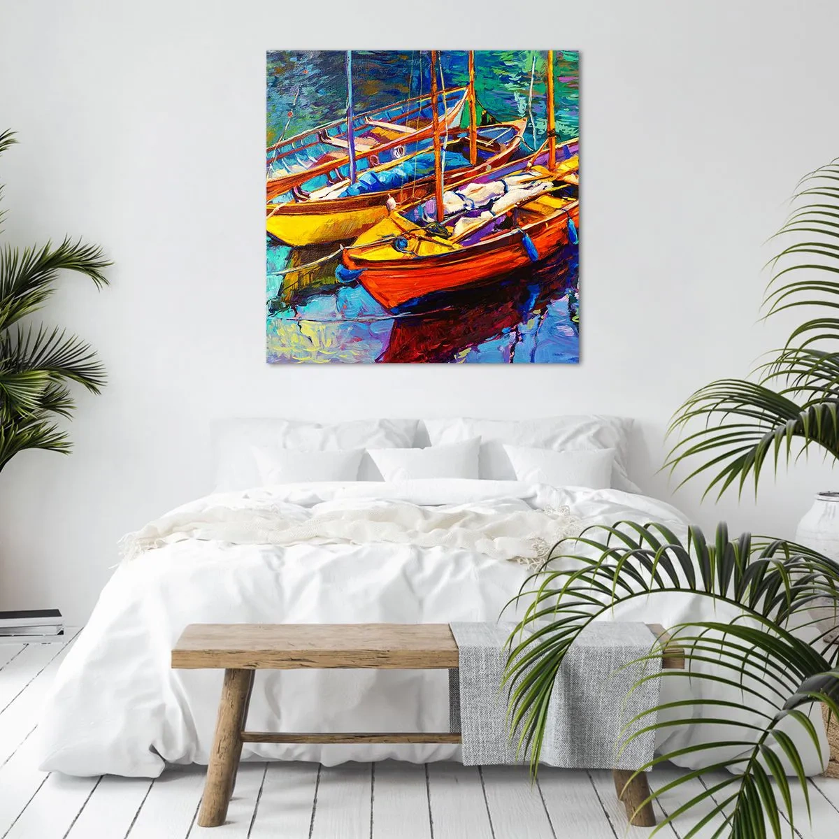 Canvas picture - On Water Thick with Colours - 40x40 cm