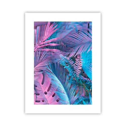 Poster - Tropics in Pink and Blue - 30x40 cm