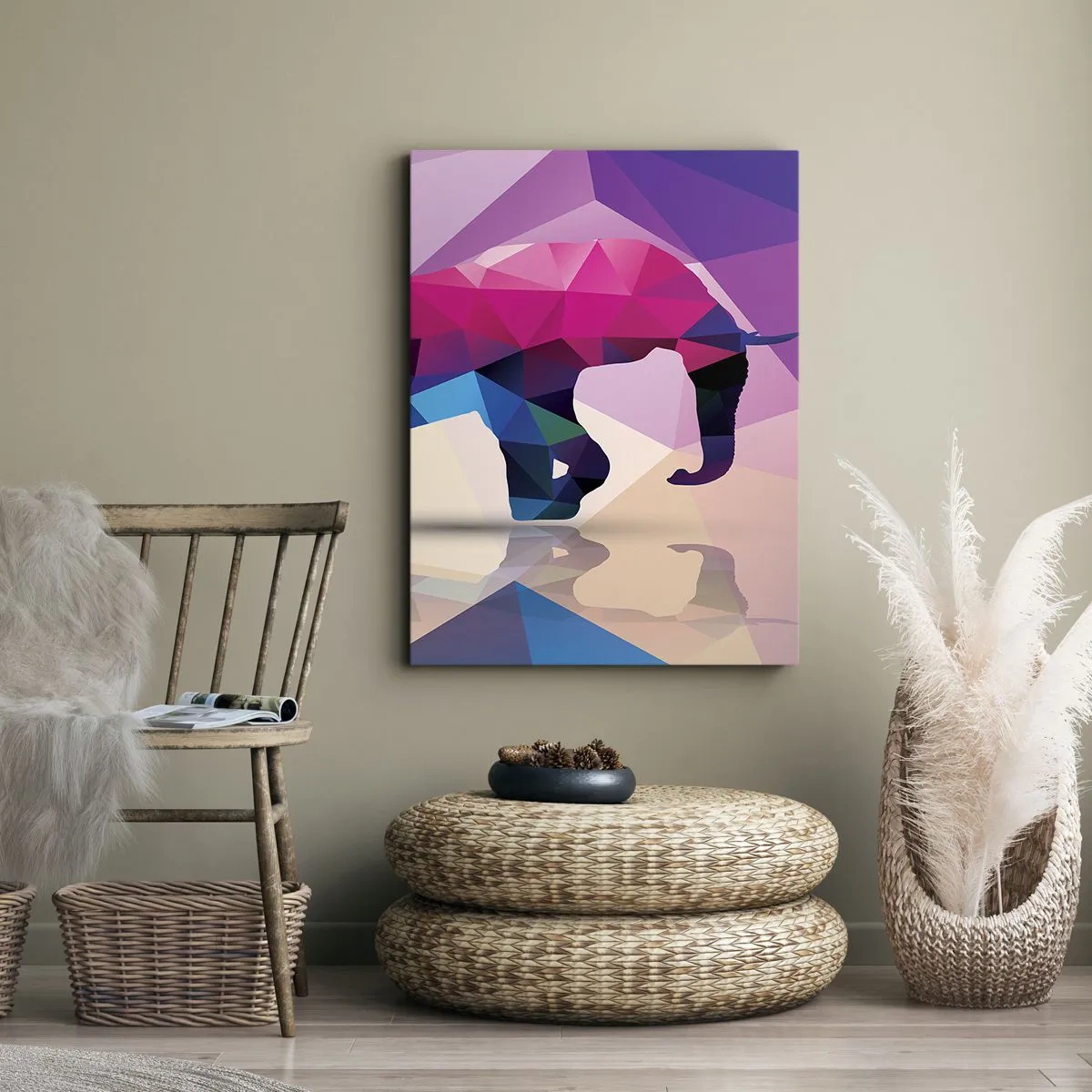 Canvas picture - Crystal Dinosaur - 80x120 cm