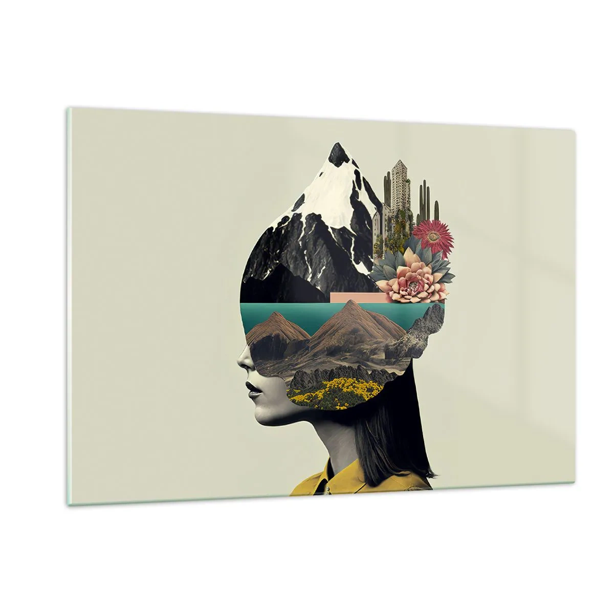 Glass picture - Woman - Always a Mystery - 120x80 cm