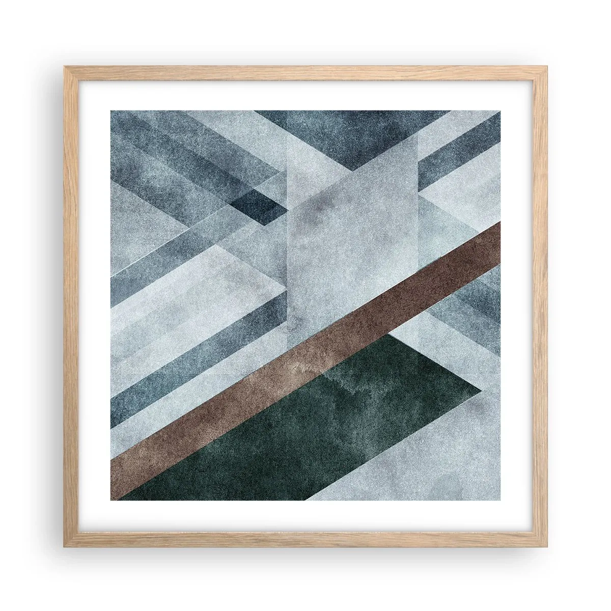 Poster in light oak frame - Refined Elegance of Geometry - 50x50 cm