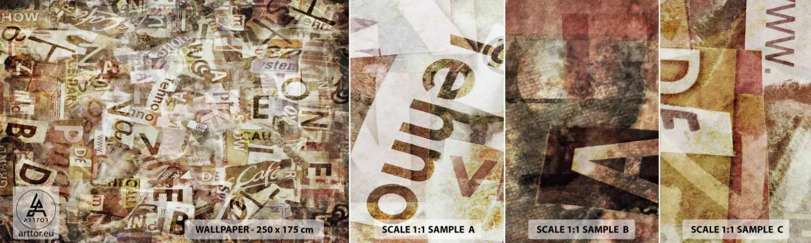 Photo Wallpaper Sample Standard Eco - Jumbled up Words - Graffiti, Mural, Piece - 100x30 cm