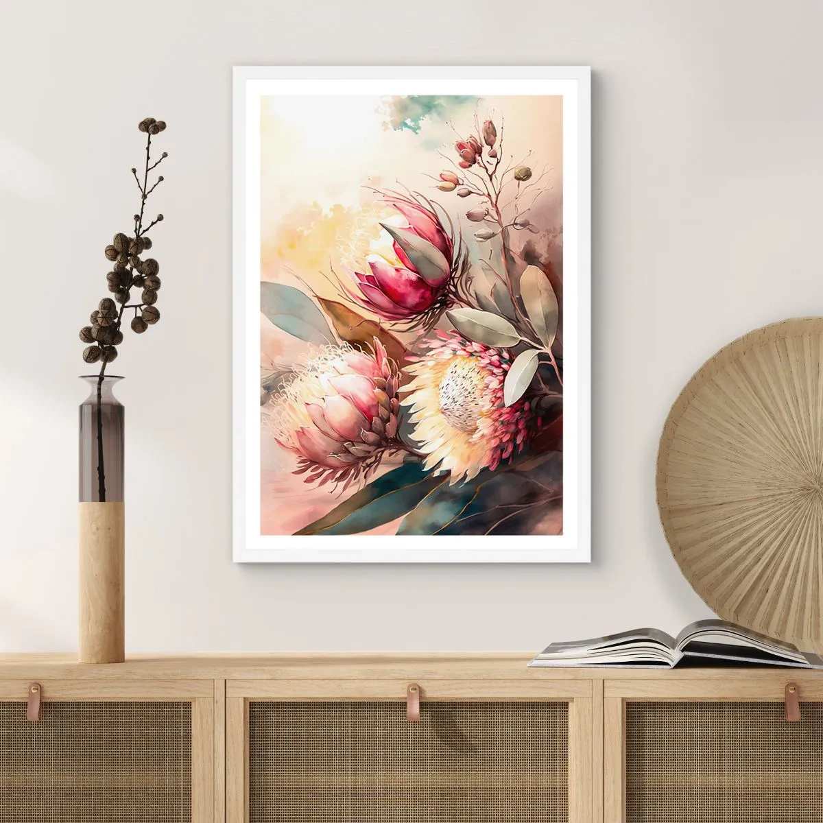 Poster in white frmae - Profile and En Face - 61x91 cm