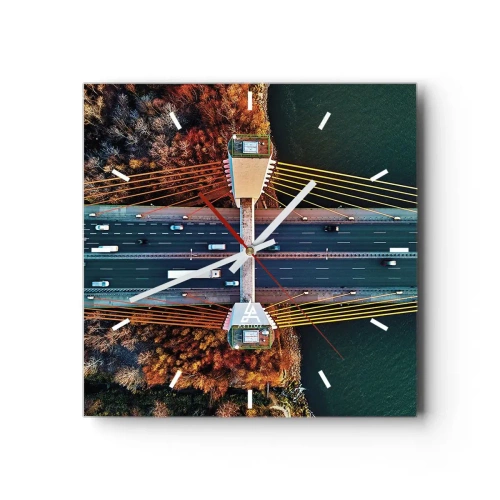Wall clock - Clock on glass - Behind Seas and Oceans - 30x30 cm