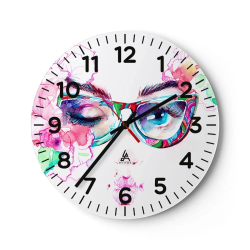 Wall clock - Clock on glass - Tempting Promise - 30x30 cm