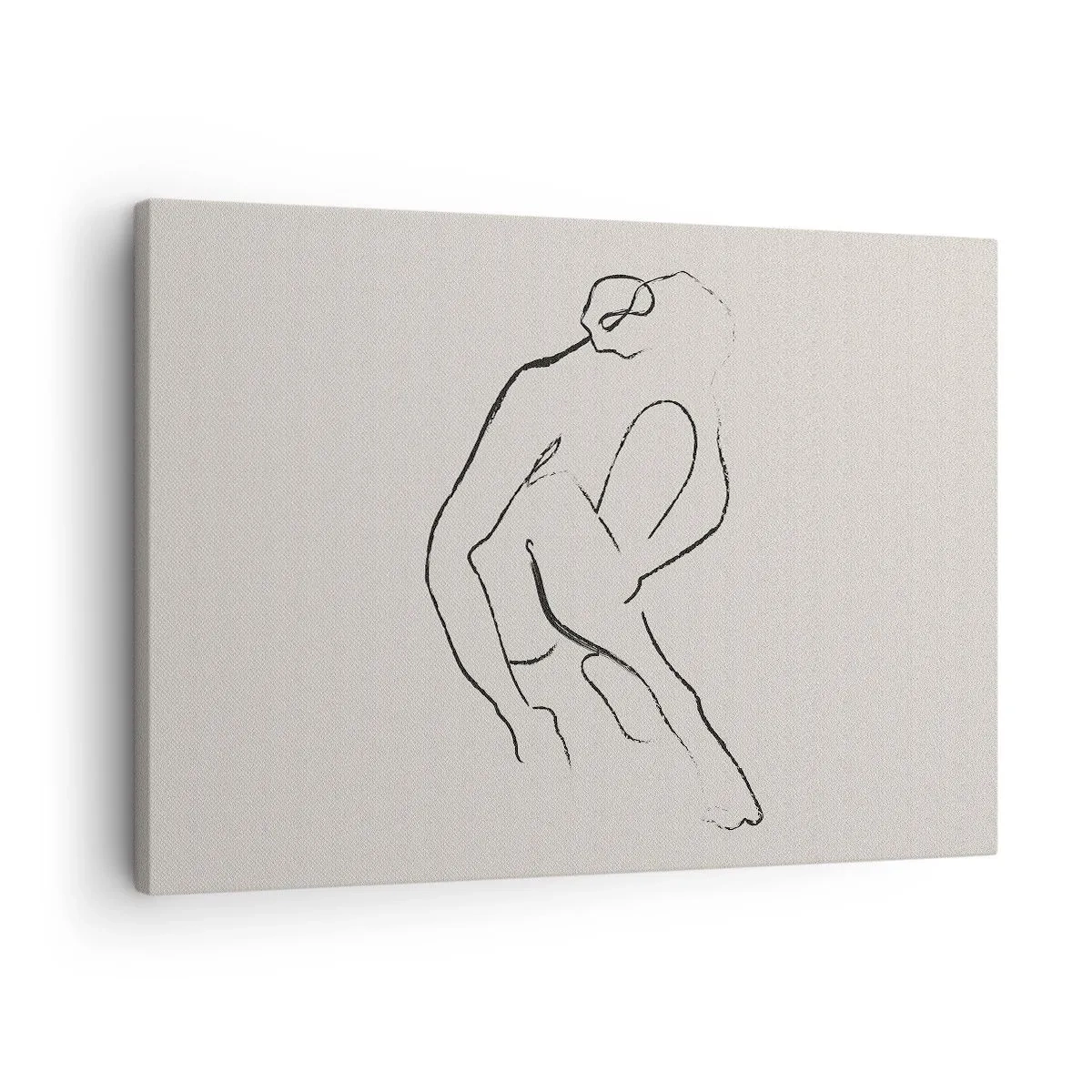 Canvas picture - A minimalist silhouette in black on a light background - 70x50cm - Intimate Sketch - Modern wall decoration for the living room and bedroom ARTTOR