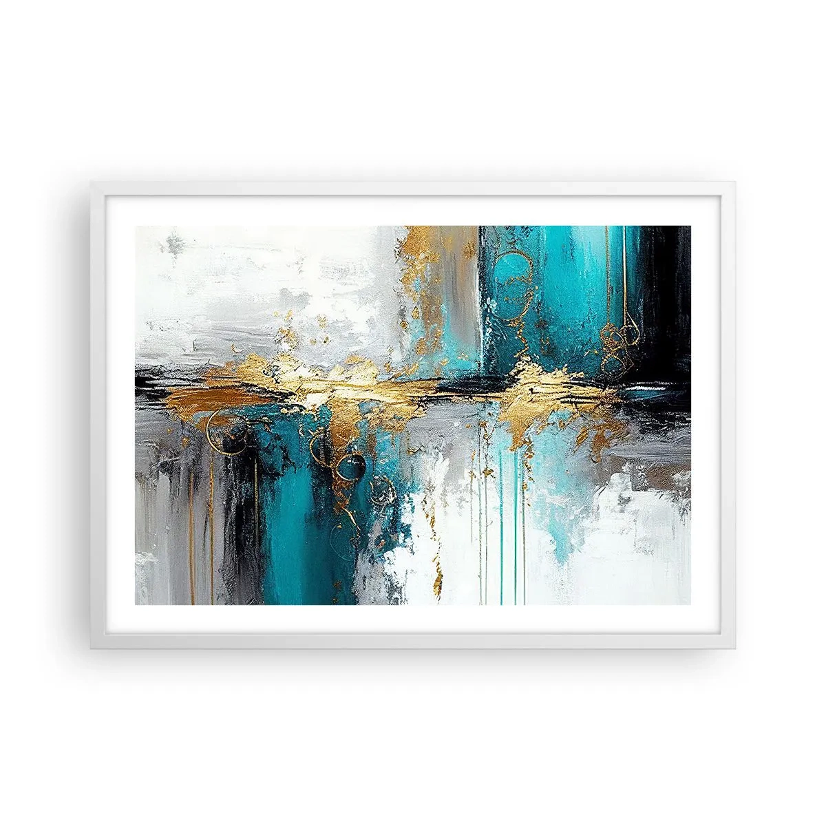 Poster in white frmae - Everything Flows - 70x50 cm