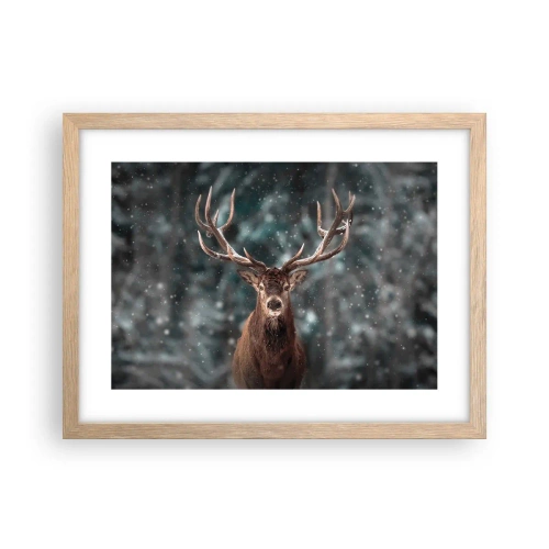 Poster in light oak frame - King of Forest Crowned - 40x30 cm
