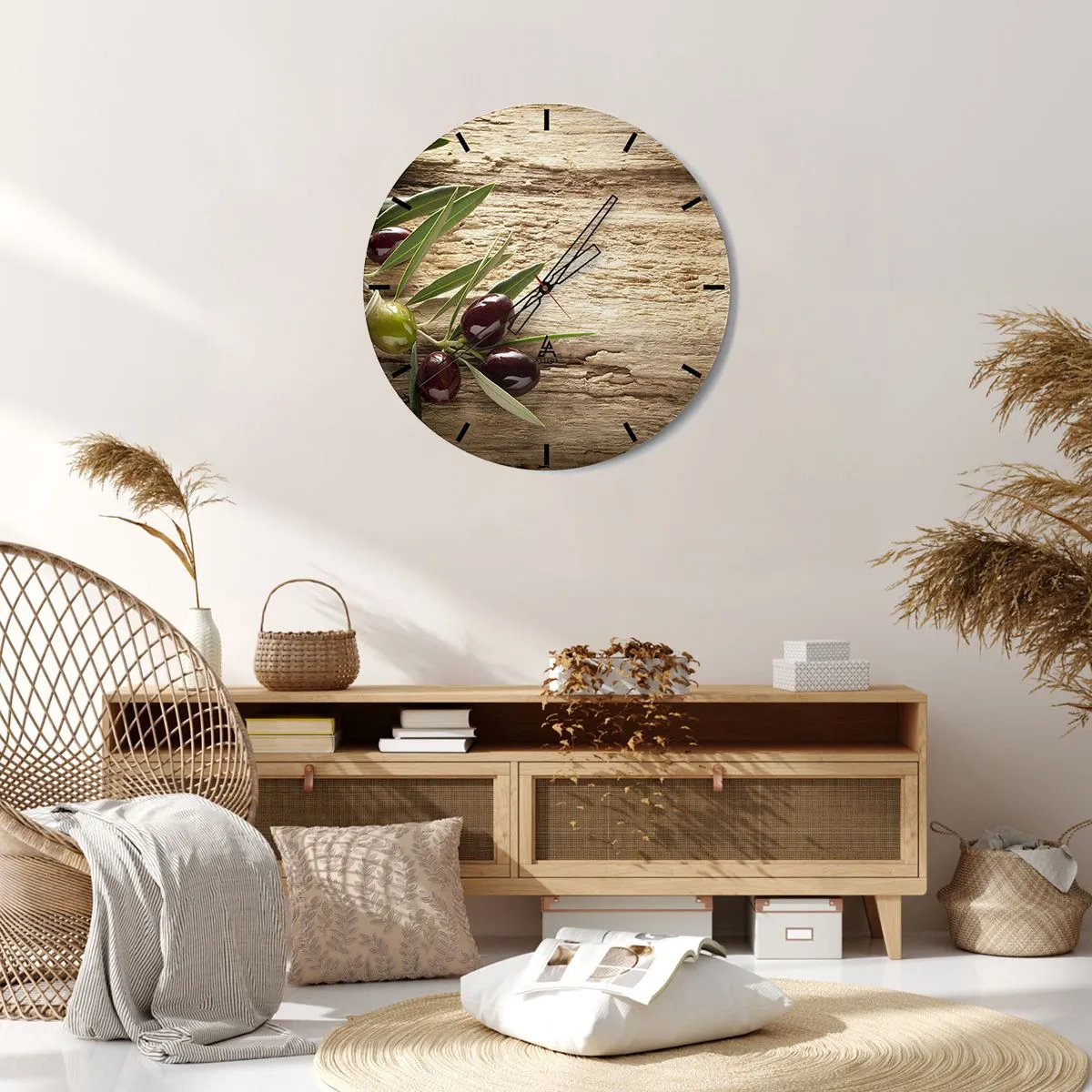 Wall clock - Clock on glass - Straight from Nature - 30x30 cm