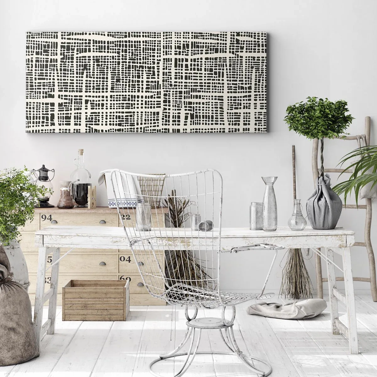 Canvas picture - Woven Composition - 140x50 cm