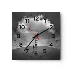 Wall clock - Clock on glass - Everything Is Poissible - 30x30 cm