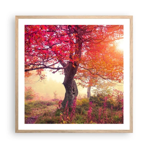 Poster in light oak frame - In Full Bloom - 60x60 cm