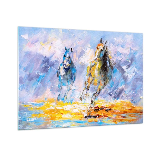 Glass picture - Galloping through Light - 100x70 cm